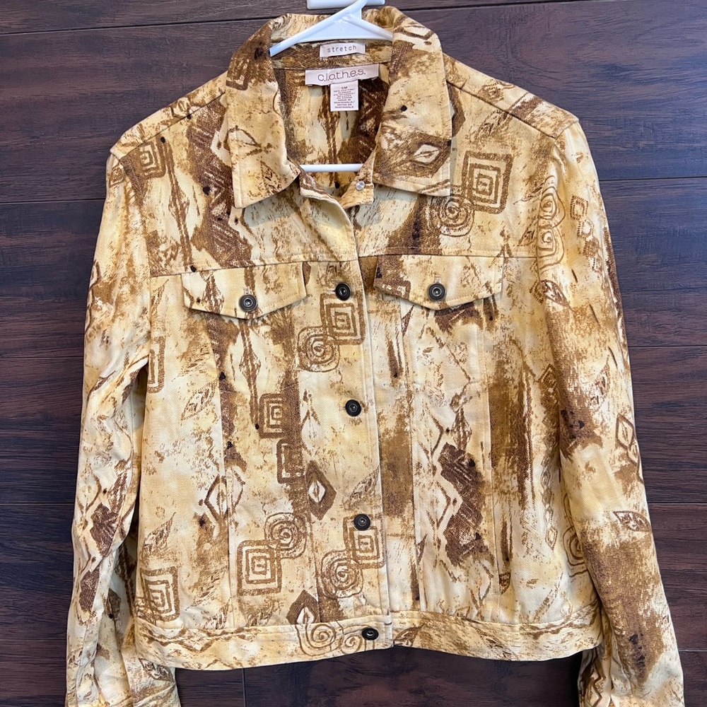 Women’s Printed Cotton Trucker/ Denim Style Jacket Size S/M